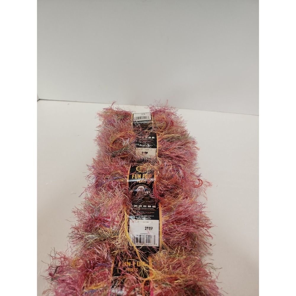 Lion Brand Yarn Fun Fur/ Eyelash Lot Of 5 Skein Color Confetti #206